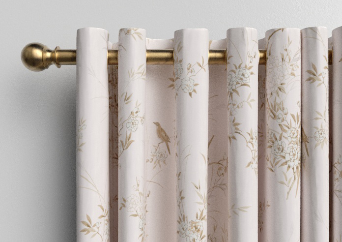 Shabby Chic by Rachel Ashwell Bird Chinoiserie, Pink Tan - Made to Measure Curtains - Image 12